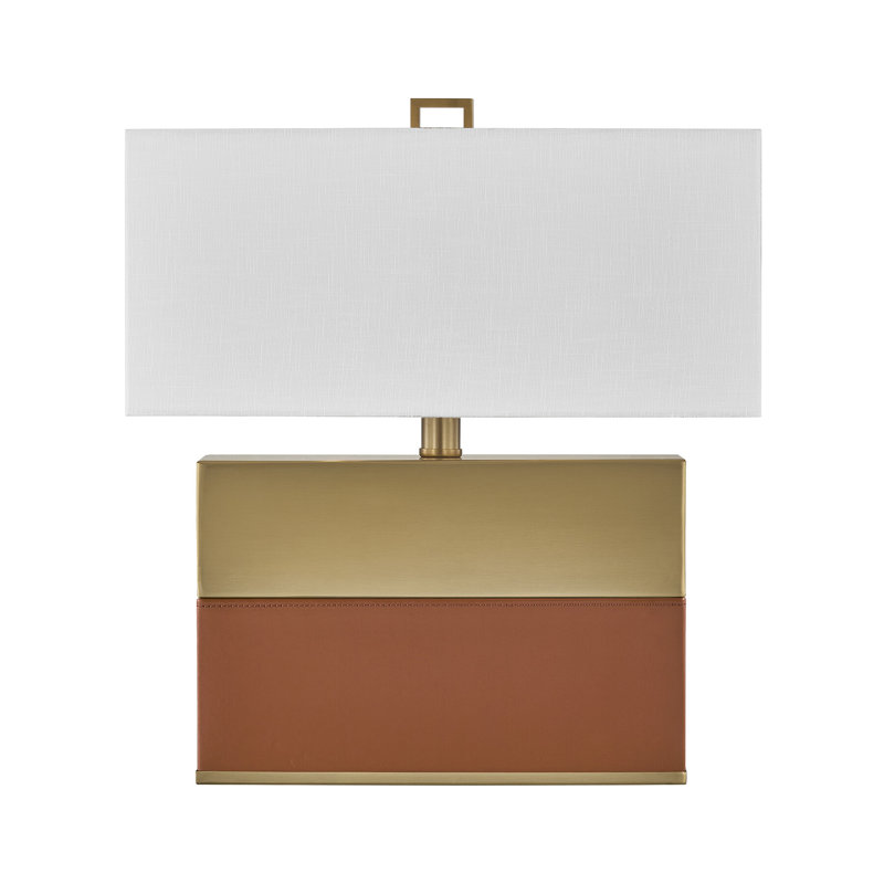 Lampe de table Oliver à une lumière, couleur miel et marron, Brun miel et brun