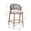 Ensemble de 2 tabourets de comptoir d'extérieur à cadre en aluminium à hauteur d'assise de 26 po avec dossier en PE en rotin-169832614