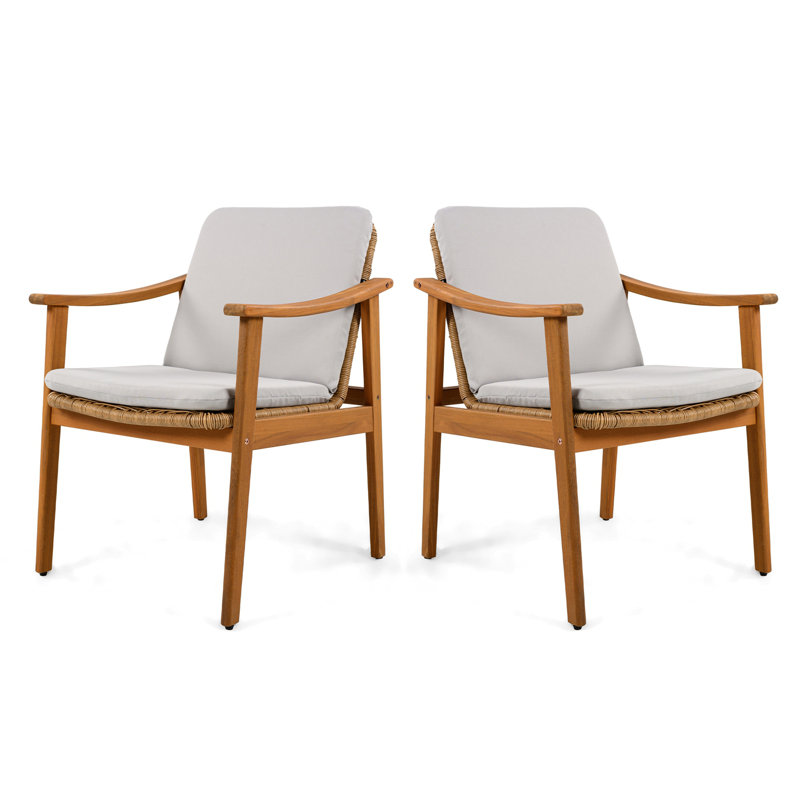 Ensemble de 2 chaises de salle à manger d'extérieur, Gris