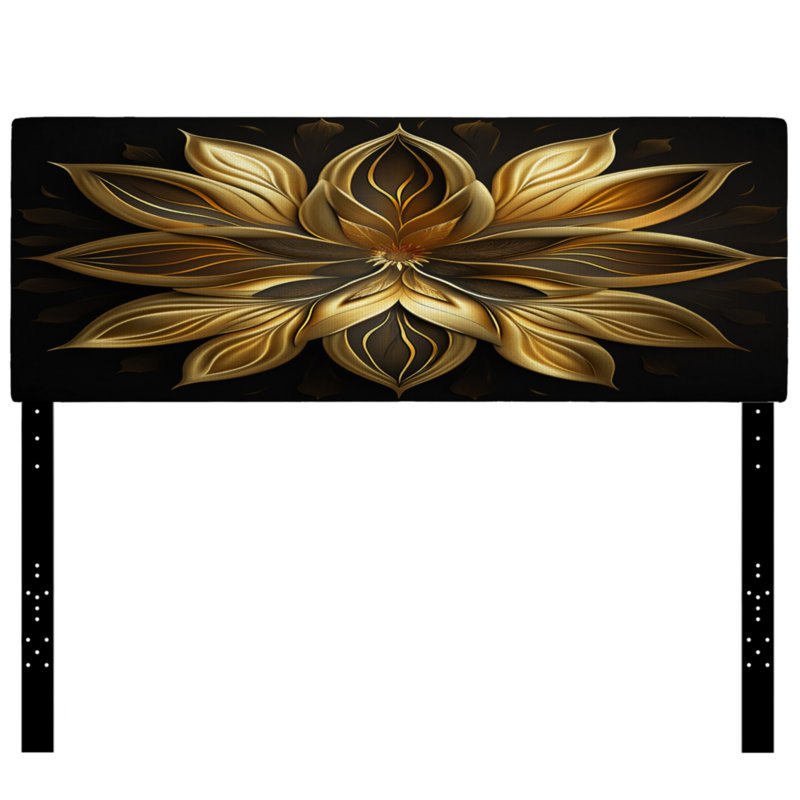 Angastina - Tête de lit tapissier à motif floral Lily, Grand