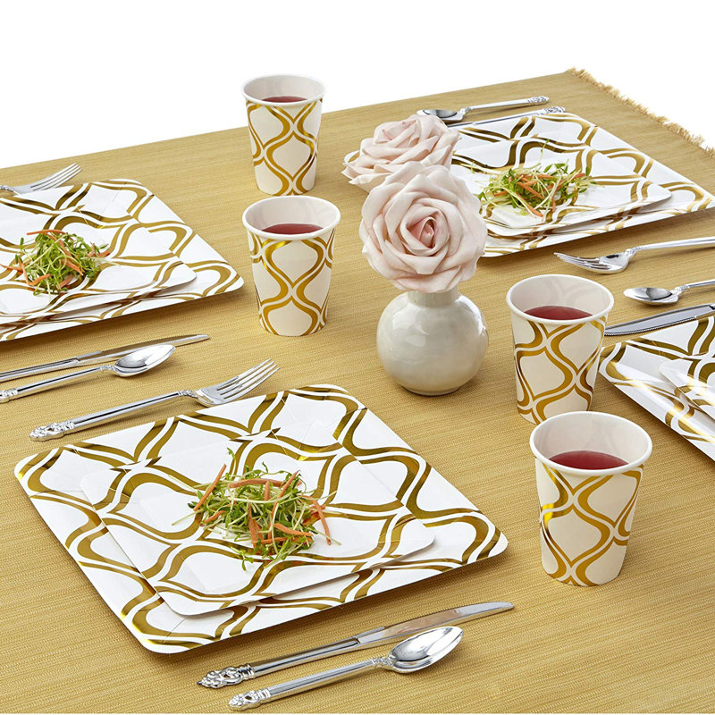 Ensemble de fournitures jetables de papier lourd poids, Or