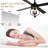 Kahliel 48" Caged Ceiling Fan with Light and Remote, 6-speed Reversible DC Motor, Farmhouse Solid Wood Ceiling Fan for Bedrooms-275570780-275592518