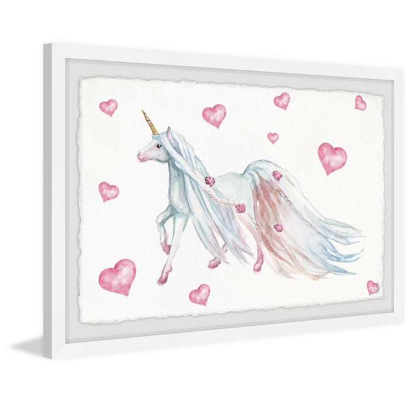 Criner Long-Haired Unicorn 1 Piece Single Picture Frame Wall Art, 20cm H x 30cm W
