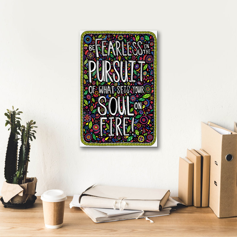 «Be Fearless» par Hello Angel, art mural sur toile, H 18 po x l 12 po