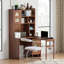 Bureau d'ordinateur Thane avec plateau pivotant, tiroir et armoires-1777056041