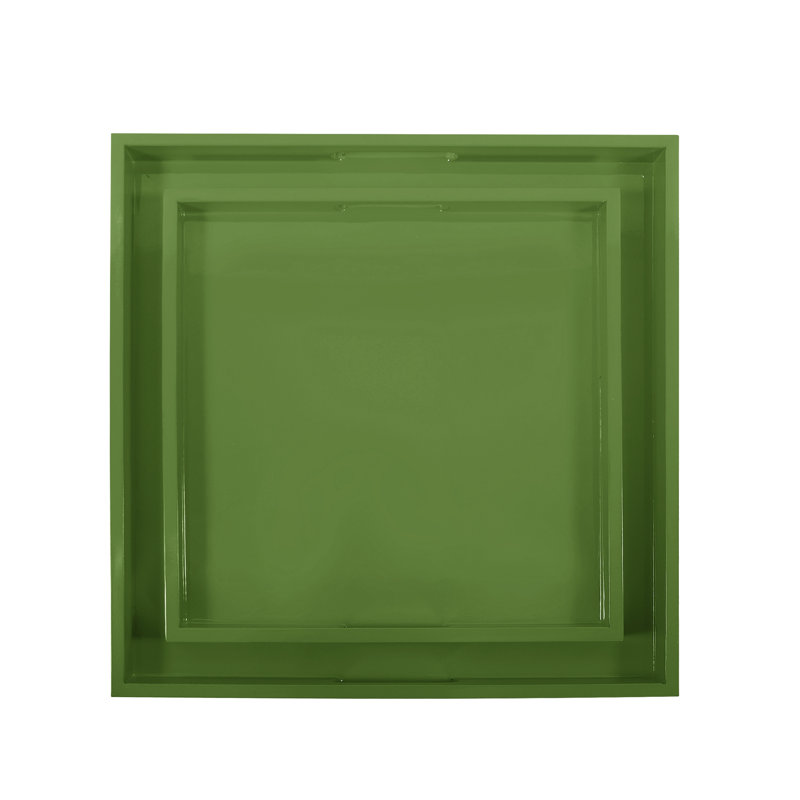 Lavande 2 Piece Tray Set, Dark Green