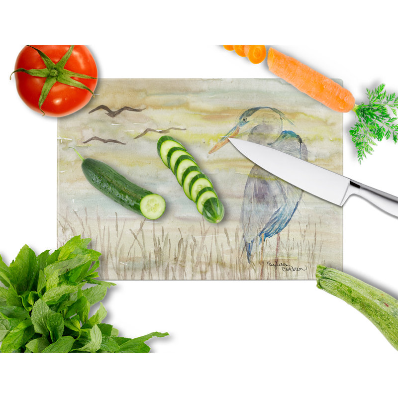 Caroline's Treasures Glass Heron Cutting Board