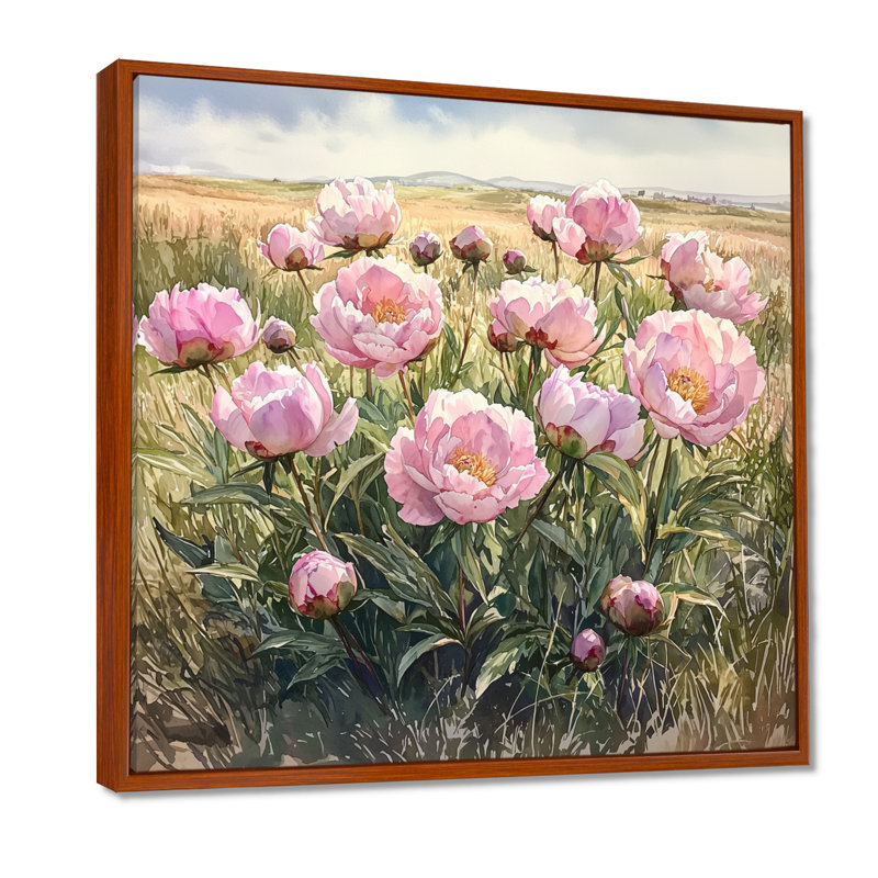 Kratz - Floral Wall Art, Floater Framed Print, Brown, 16" H x 16" W
