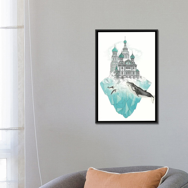 « st. petersiceburg », impression sur toile, H 26 po x l 18 po x P 1,5 po, Toile avec cadre noir, Pas de tapis