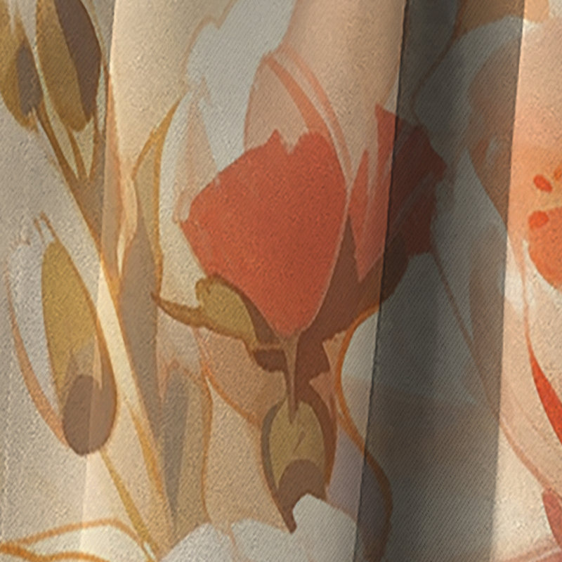 Florine - Rideau pivoine - Rideau occultant à motif floral - 1 panneau, L 52 po x L 120 po