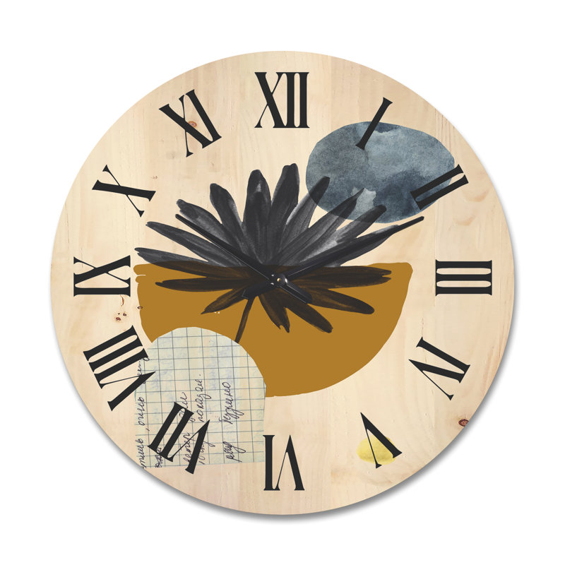 Horloge murale en bois Tropical Palm Leaf, Très grand