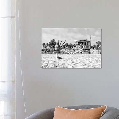 Black California Series - Venice Beach Baywatch - Wrapped Canvas Print