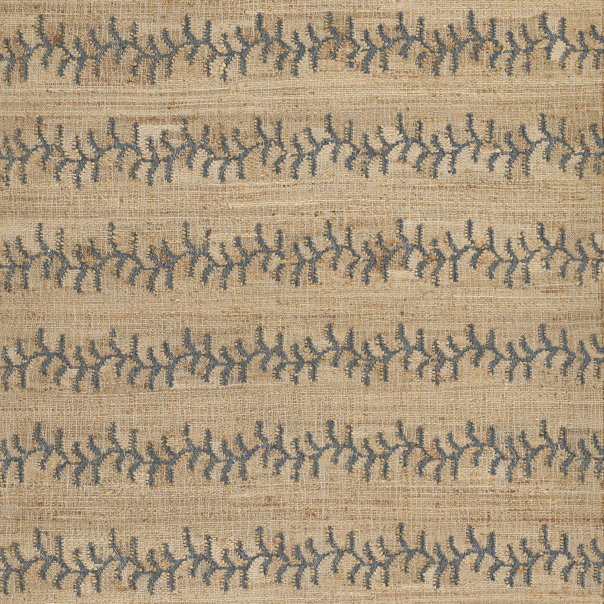 Adoria Vine Stripe Jute and Wool Hand Woven Blue Area Rug 10' X 14', Runner 2'3" x 8'
