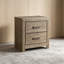 Table de chevet 2 tiroirs moderne avec stations de charge USB, 24,37 pouces de hauteur, finition grise vieillie