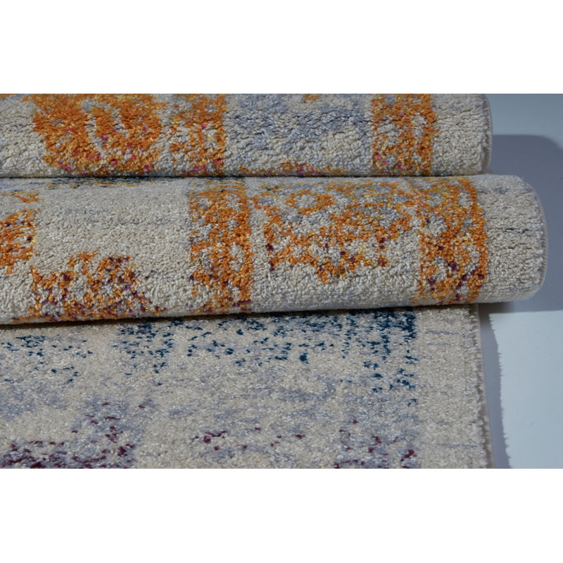 Tapis à motif abstrait gris Shapiro, Rectangle 3 pi 9 po x 5 pi 5 po