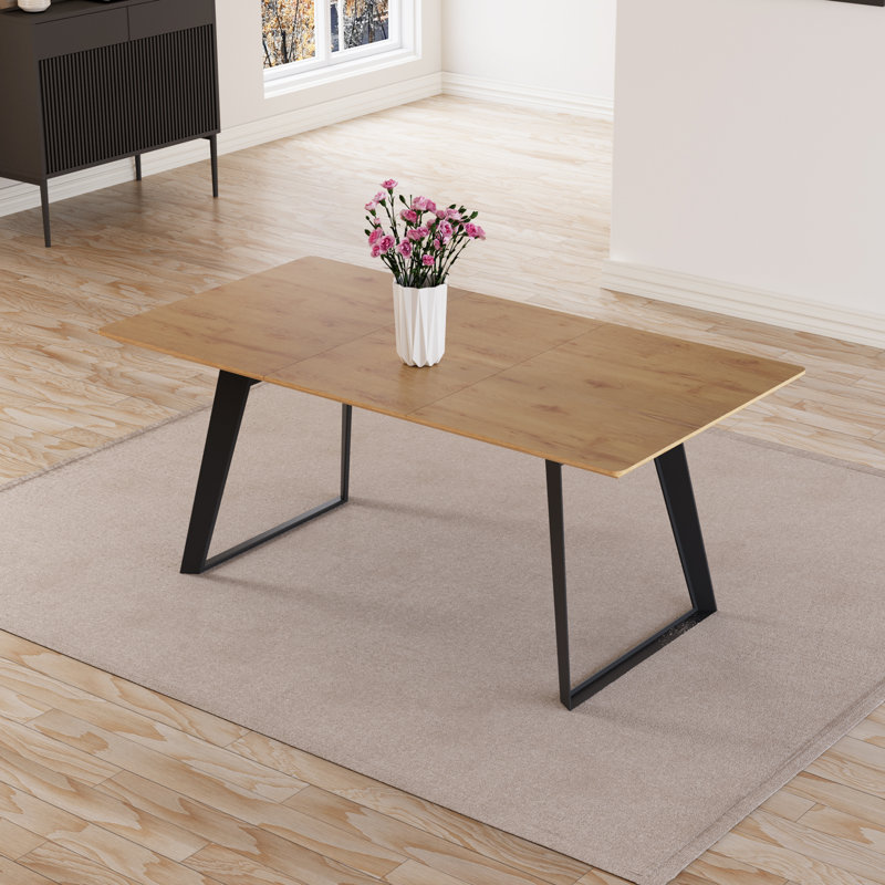 Extendable Metal Base Dining Table