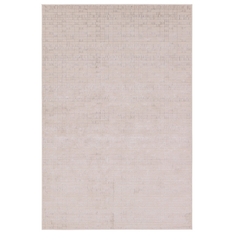 Tapis rayé crème / argenté Taleen (9 pi 3 po x 13 pi), Tapis de couloir 3 pi 3 po x 12 pi