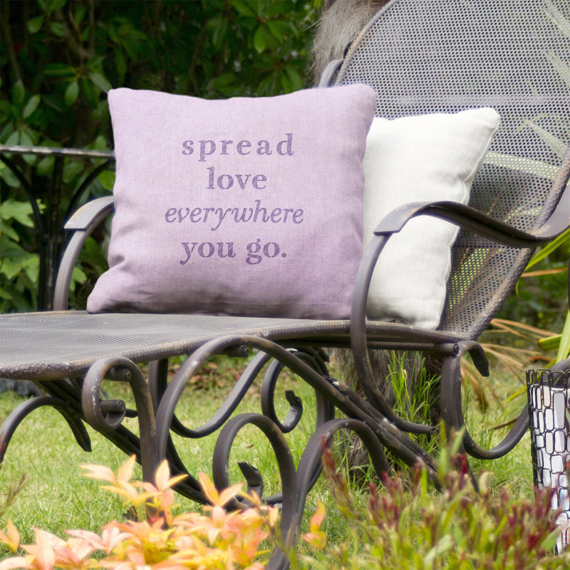 Coussin intérieur / extérieur Spread Love, Mauve, 30 po x 30 po