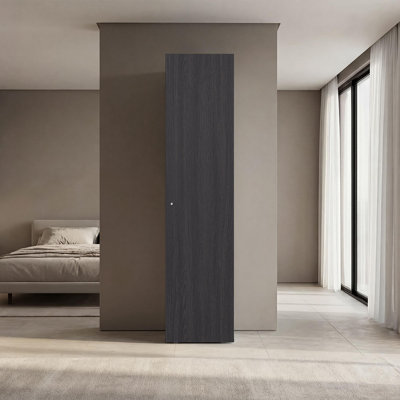 Grande armoire autoportante Home Linen avec porte simple et 4 tablettes de rangement horizontales, armoire pour salle de bain, chambre à coucher ou salle de lavage