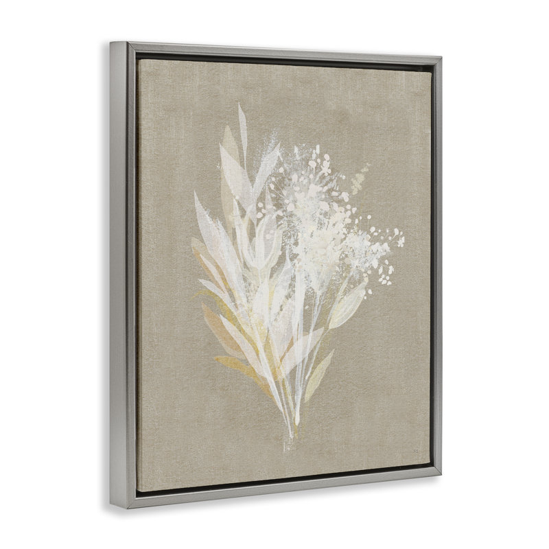 Natural Herb Impression Floating Frame, design by Susan Jill, Lustre Grey Floater Frame, 21" H x 17" W