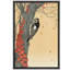 Illustration d'un pic sur un arbre d'automne, images d'oiseaux classiques, impression sur toile encadrée-123408229-123408223