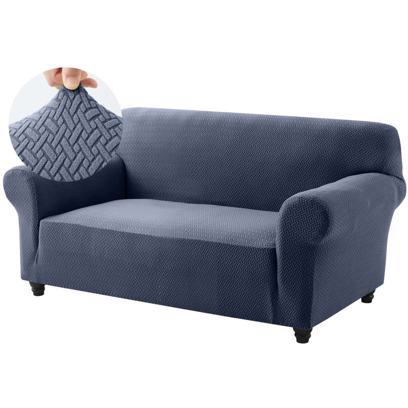 Luxury Stretchable Spandex Sofa Cover/Protector, 2 Seater, Blue