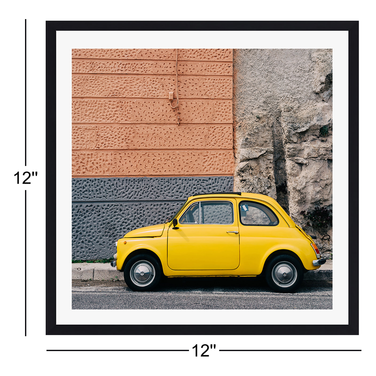 Amalfi Coast Drive XII by Bethany Young, 12" H x 12" W x 0.75" D, Black Single Picture Framed, Yes