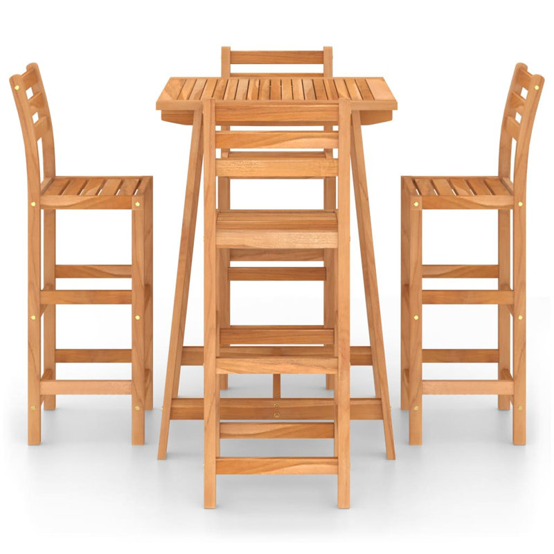 Guerrera 4 - Person Acacia Wood Patio Dining Set with Square Table