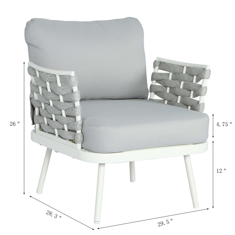 Ensemble de 2 fauteuils club Mariano, Gris, Blanc