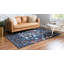Tapis bleu abstrait Victorville-712582686