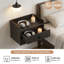 Ensemble de 2 tables de chevet flottantes avec station de charge, tables de chevet murales avec tiroirs de rangement pour chambre à coucher et petits espaces