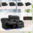 Power Reclining Sofa With Heat And Massage, Bluetooth Speakers And LED Lights, 3 Seater Dual Recliner Sofa With USB Ports And Cup Holders-1760182124