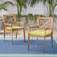 Chaise de salle à manger Perla, 2 pièces avec 2 coussins verts, pour cour, bord de piscine, jardin-921116879