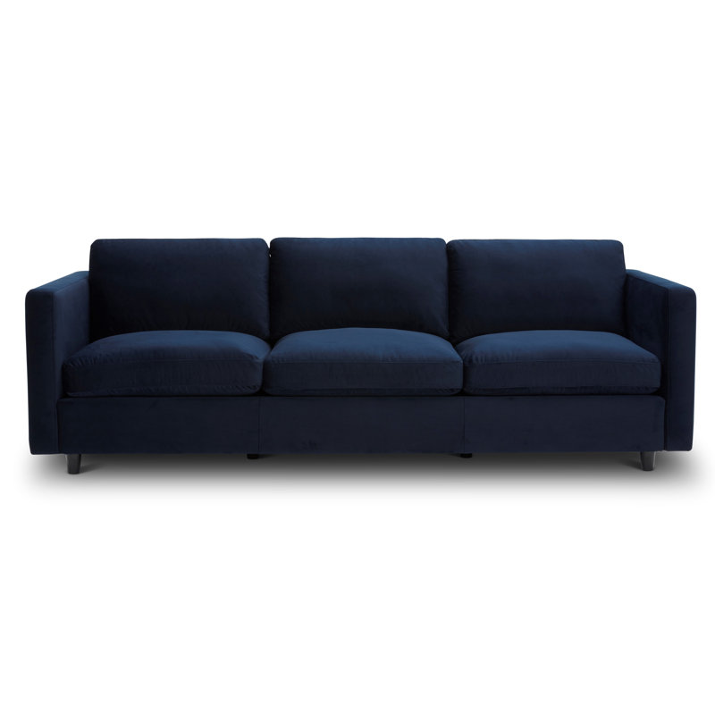 Canapé rembourré 100 po Fleetwood, Velours tweed bleu marine