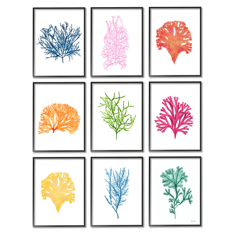 Ensemble de 9 textures giclées par Patty Rybolt, Giclée encadrée noir minuit