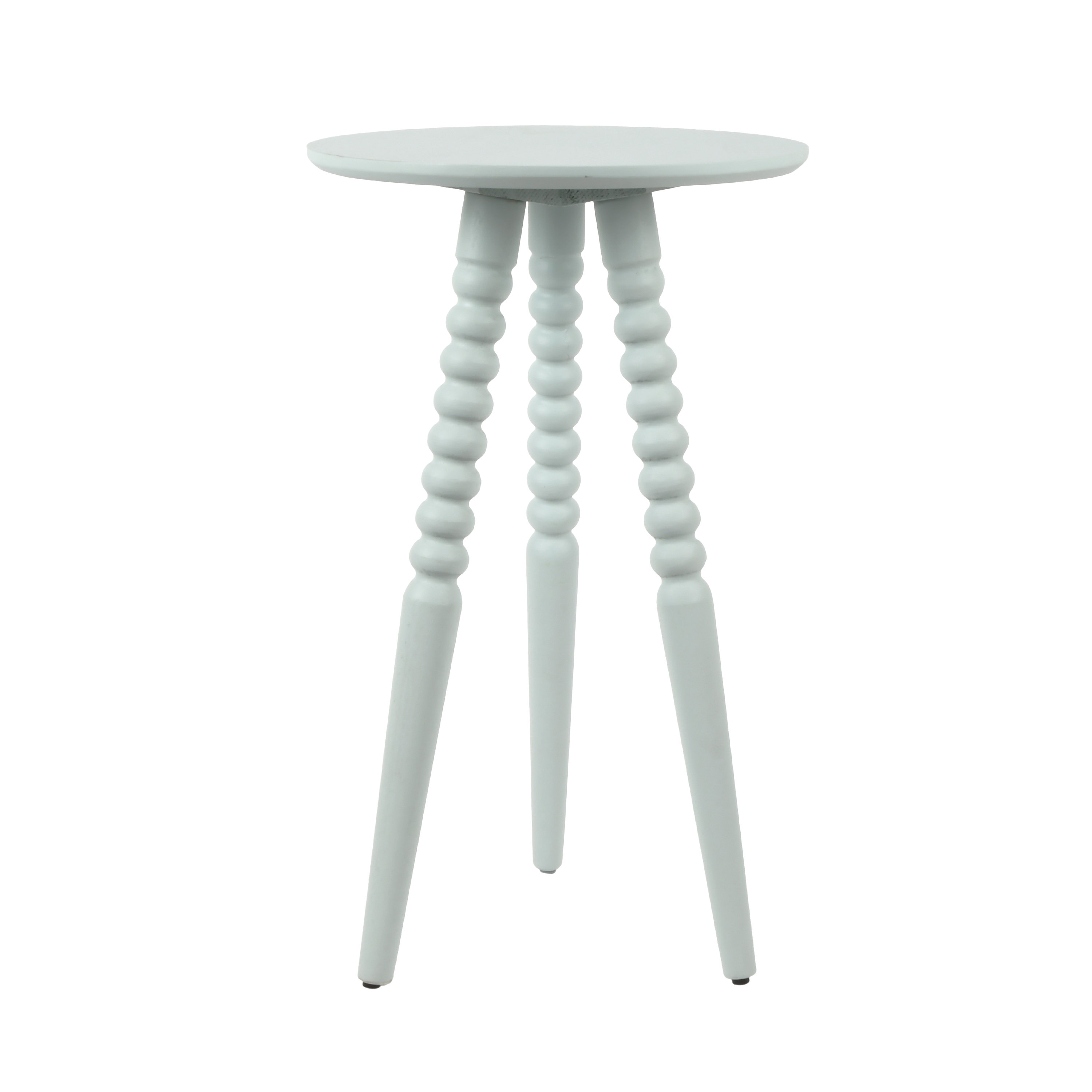 Silverwood Allison Compact Round Accent Table With Turned Legs, Ice Blue - Blue