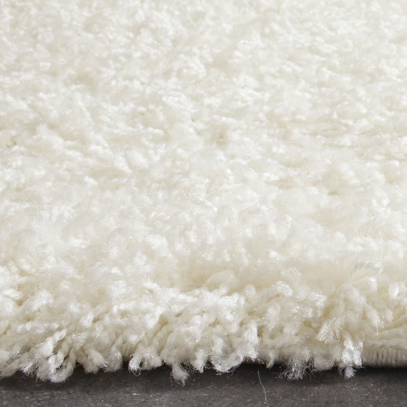 Tapis blanc cassé à poils longs Amoroso, Rectangle 6 pi x 9 pi