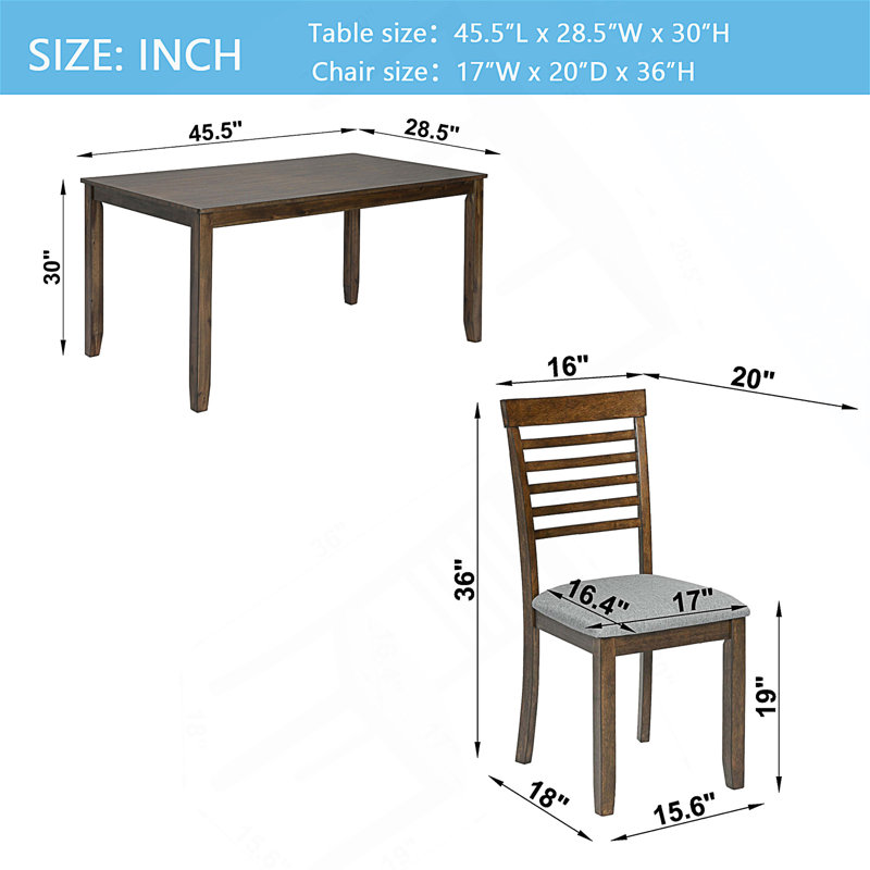 Ensemble de salle à manger moderne 5 pièces avec table spacieuse et chaises confortables, parfait pour les espaces compacts et le design élégant