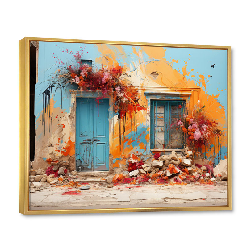 Grèce Grèce - Symphonie grecque, H 12 po x l 20 po x P 1 po, Cadre flottant doré