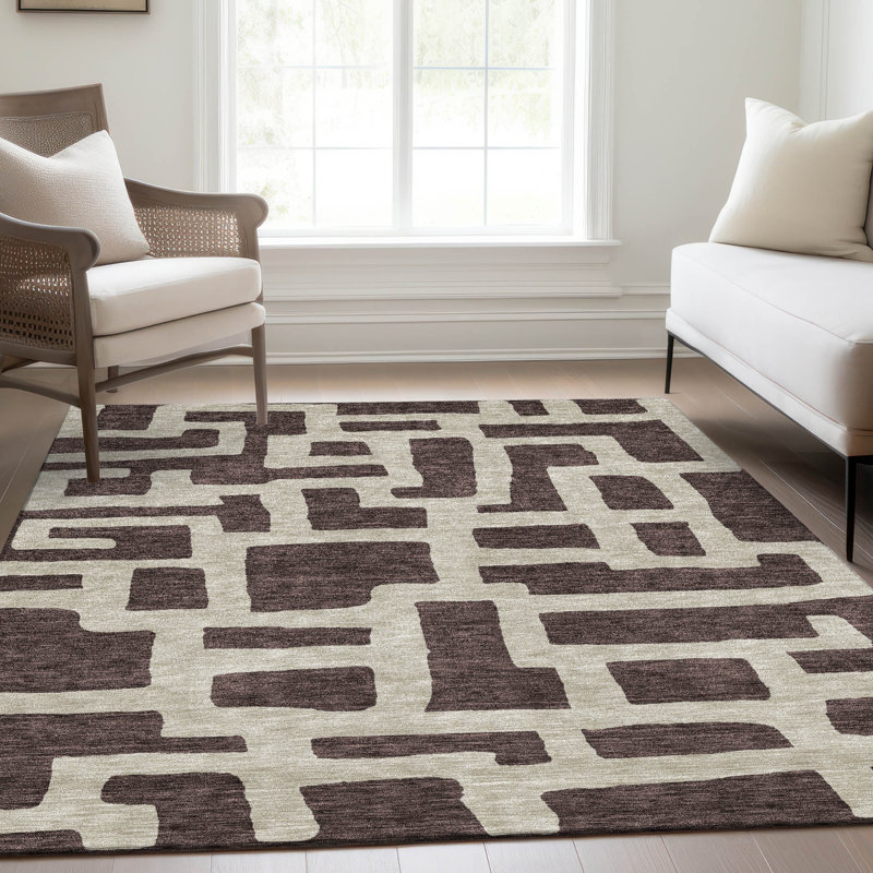Premium Machine Washable Prisco Fudge Rug, Rectangle 9' x 12'
