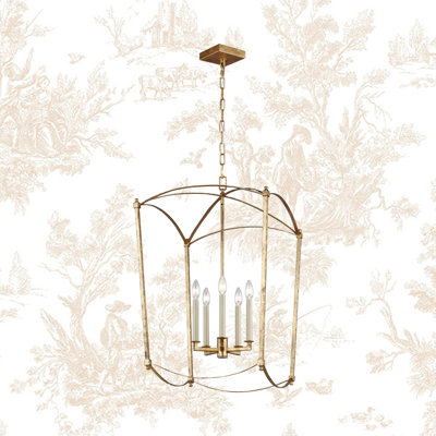 Olive 5 - Light Dimmable Lantern Geometric Chandelier