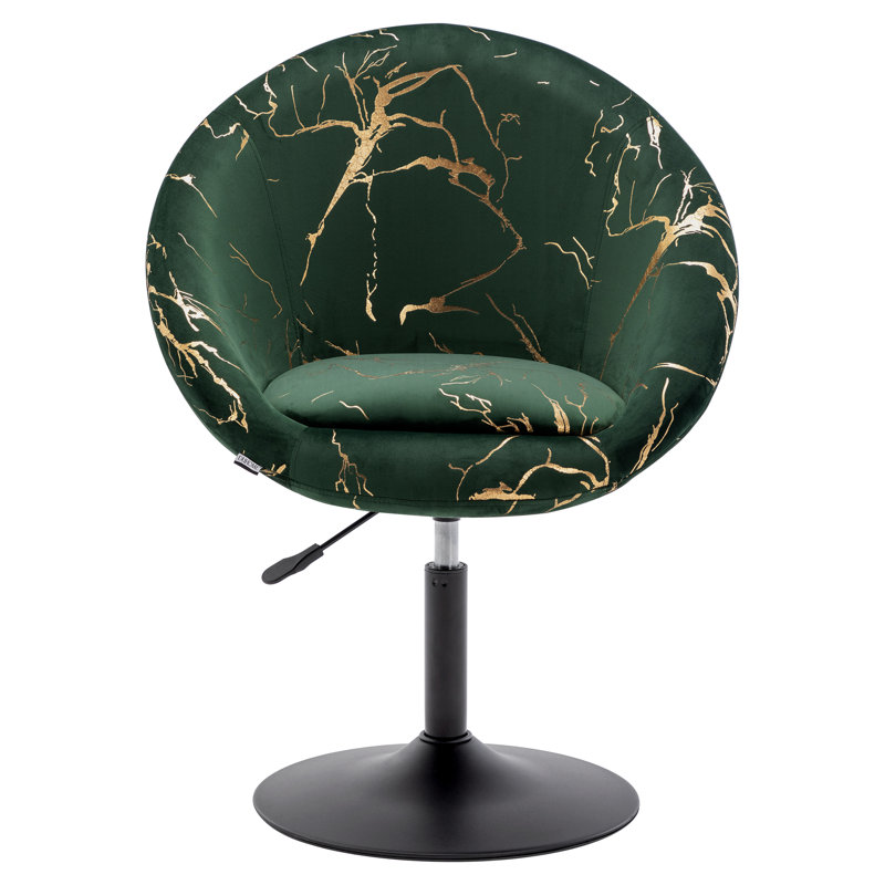 Fauteuil Papasan pivotant en velours Pilcher "W, Vert