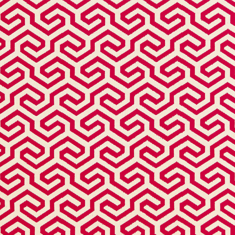 Ming Fret Fabric, Red