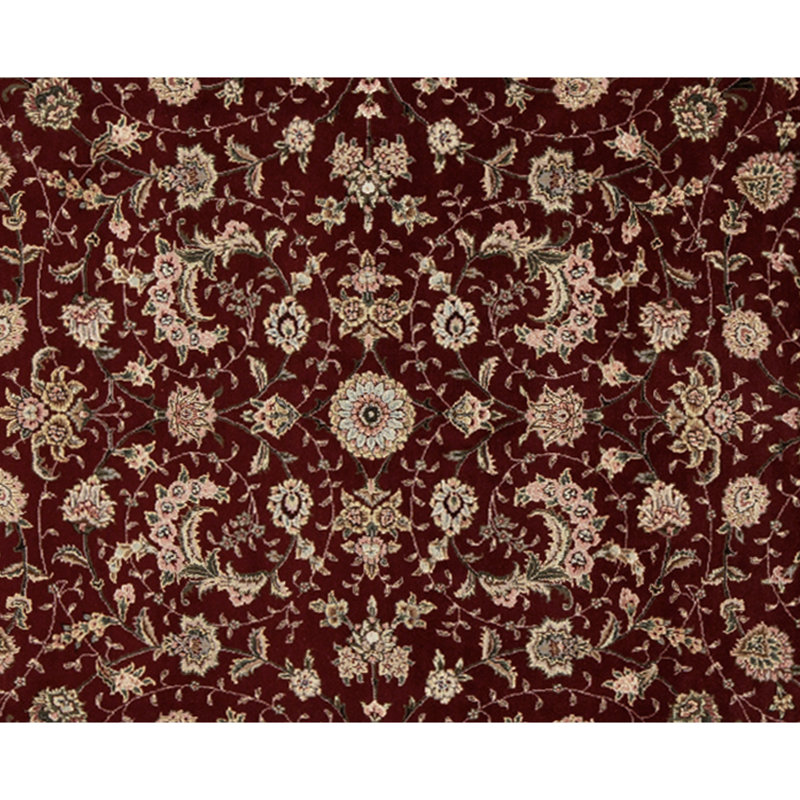 Hand Knotted Area Rug in Wine And Taupe