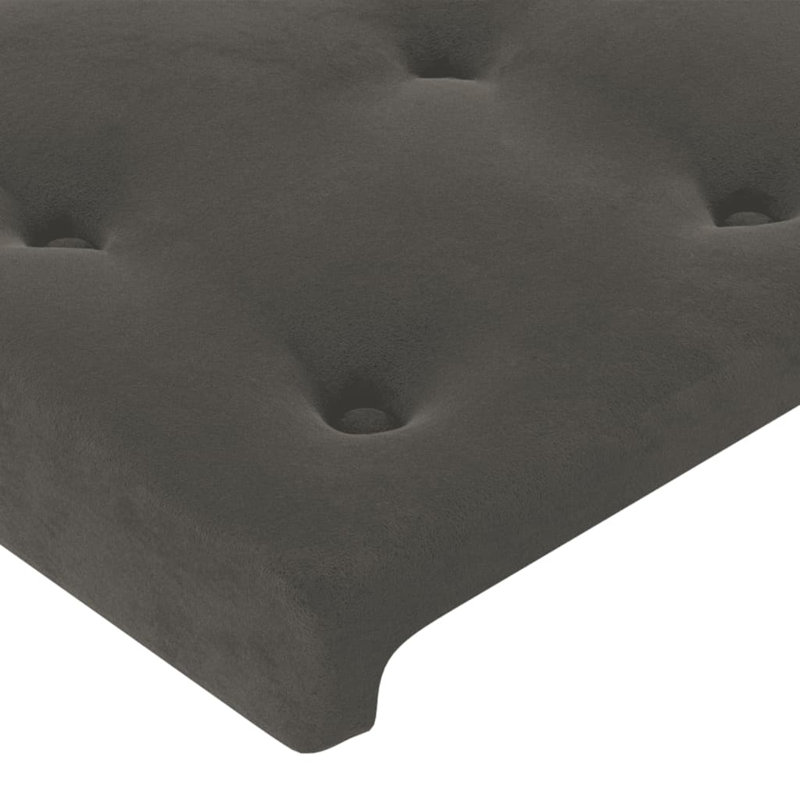 Headboard, 88cm H x 90cm W x 5cm D, Dark Grey Velvet