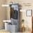 28" 3-In-1 Entryway Hall Tree With Storage Bench, Coat Rack With Four Hooks And Shoe Storage, Gray-375134282