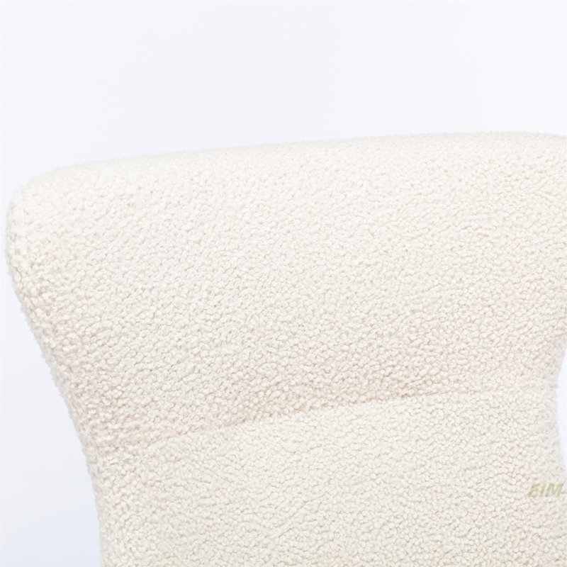 Chaise berçante rembourrée en tissu avec dossier haut et accoudoirs Teddy