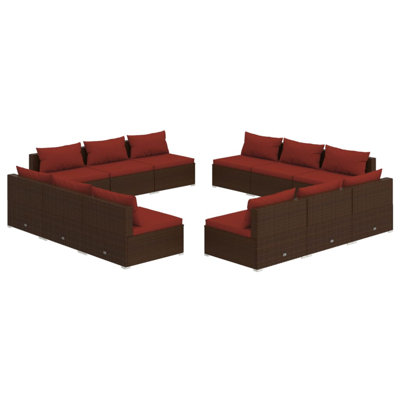 27.6'' Wide Rectangle Patio Sectional Set with Cushions