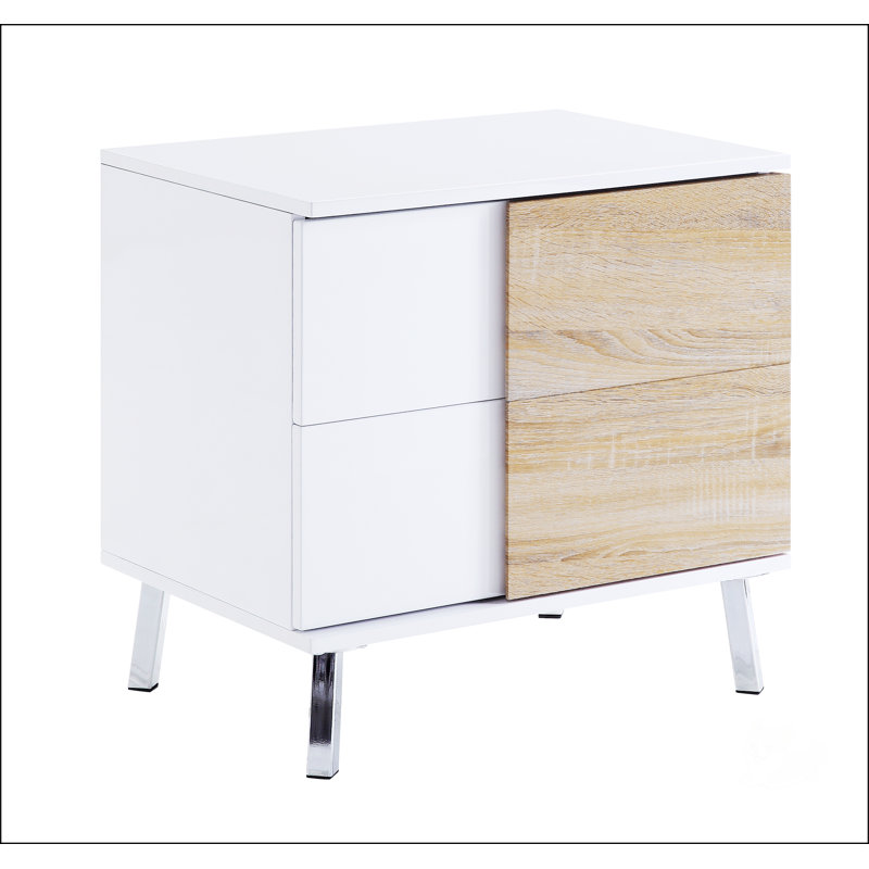 Verux White High Gloss End Table