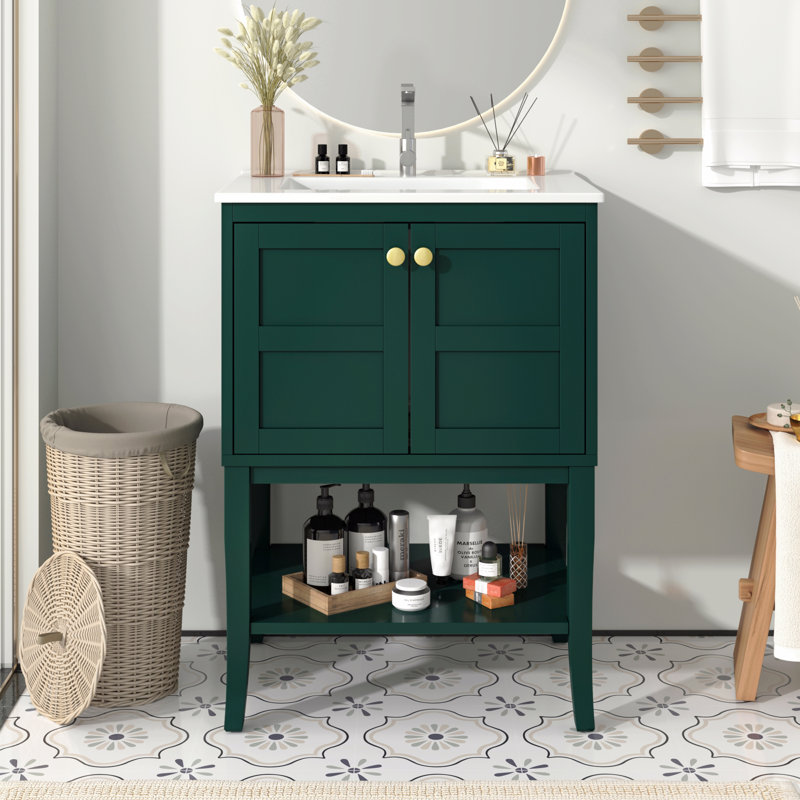 Meuble-lavabo avec lavabo supérieur, meuble-lavabo moderne avec 2 portes et meuble-lavabo simple